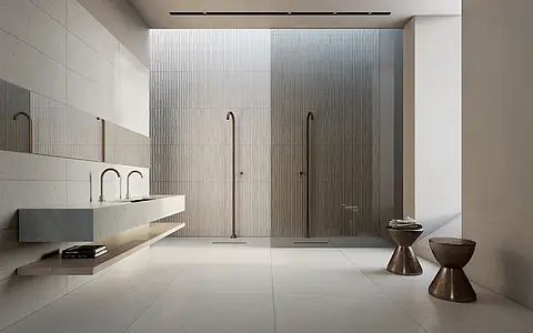 Background tile, Effect other stones, Color white, Ceramics, 33.3x100 cm, Finish matte