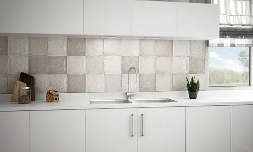 Background tile, Effect metal,concrete, Color grey, Ceramics, 25x75 cm, Finish matte
