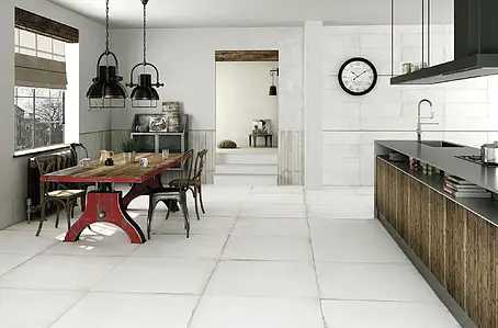 Background tile, Effect metal,concrete, Color white, Ceramics, 25x75 cm, Finish matte
