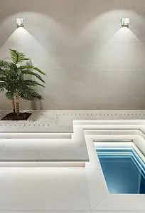 Background tile, Effect other stones, Color white, Unglazed porcelain stoneware, 90x90 cm, Finish antislip