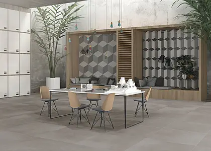 Background tile, Color grey, Unglazed porcelain stoneware, 90x90 cm, Finish matte