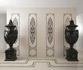 Peça decorativa, Efeito tecido, Cor preto, Grés porcelânico vidrado, 50x100 cm, Superfície mate