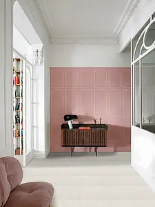 Bakgrunnsflis, Effekt ensfarget, Farge rosa, Stil boiserie, Keramikk, 40x60 cm, Overflate matt