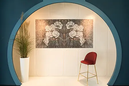 Background tile, Effect unicolor, Color white, Style boiserie, Ceramics, 40x60 cm, Finish matte