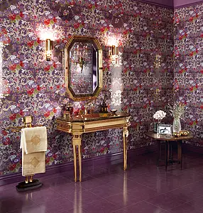 Decorative piece, Effect gold and precious metals,fabric, Color violet, Ceramics, 65x97.7 cm, Finish matte