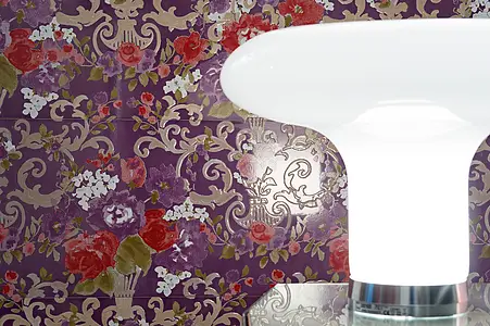 Decorative piece, Effect fabric, Color violet, Ceramics, 65x97.7 cm, Finish matte
