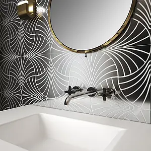 Background tile, Effect metal, Color brown, Style art déco,handmade, Glazed porcelain stoneware, 60x60 cm, Finish matte