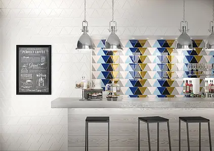 Background tile, Color white, Ceramics, 17x17 cm, Finish glossy