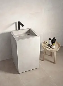 Sink, Effect stone, Color white, Unglazed porcelain stoneware, 50x50 cm, Finish matte