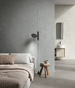Grundflise, Farve himmelblå, Stil patchwork,designer, Uglaseret porcelænsstentøj, 60x120 cm, Overflade mat