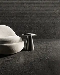Background tile, Effect limestone, Color black, Unglazed porcelain stoneware, 60x120 cm, Finish matte