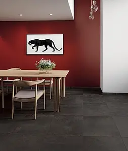 Background tile, Effect stone,metal, Color black, Unglazed porcelain stoneware, 60x60 cm, Finish antislip