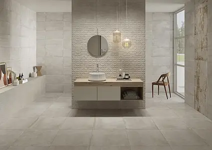 Background tile, Effect stone,metal, Color grey, Unglazed porcelain stoneware, 30x60 cm, Finish matte