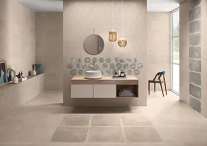 Background tile, Effect concrete, Color beige, Style designer, Unglazed porcelain stoneware, 30x60 cm, Finish matte