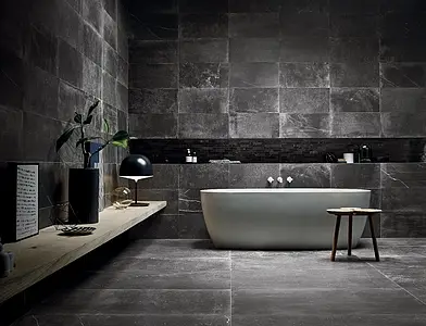 Background tile, Effect stone,other stones, Color black, Unglazed porcelain stoneware, 30x60 cm, Finish antislip