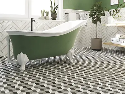 Background tile, Effect faux encaustic tiles, Color grey, Glazed porcelain stoneware, 15x15 cm, Finish matte