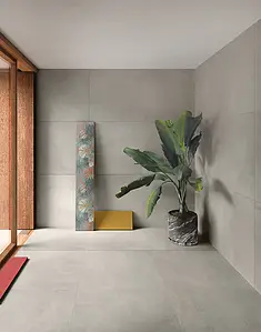 Background tile, Effect concrete, Color beige, Unglazed porcelain stoneware, 90x90 cm, Finish matte