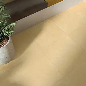 Piastrella di fondo, Effetto cotto,cemento, Colore giallo, Gres porcellanato non smaltato, 60x60 cm, Superficie antiscivolo