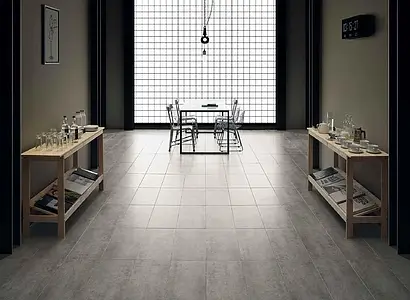 Grundflise, Effekt beton, Farve grå, Uglaseret porcelænsstentøj, 30x60 cm, Overflade mat