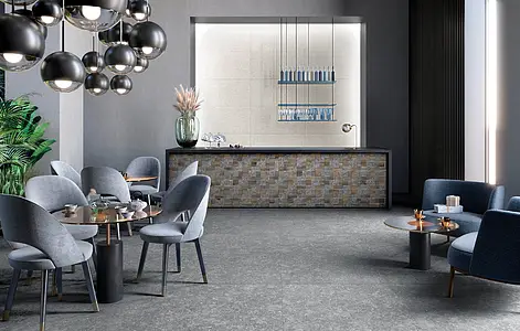 Azulejo base, Efecto piedra, Color gris, Gres porcelánico no esmaltado, 60x120 cm, Acabado antideslizante