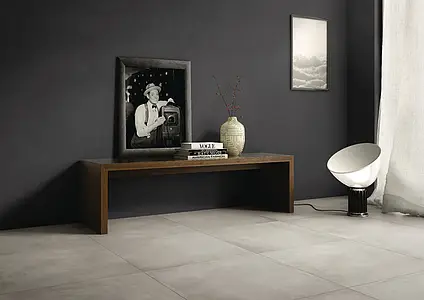 Effekt beton, Farve grå, Grundflise, Glaseret porcelænsstentøj, 60x60 cm, Overflade mat