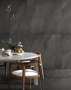 Background tile, Effect stone,other stones, Color black, Unglazed porcelain stoneware, 60x120 cm, Finish antislip