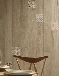 Effect wood, Color beige, Background tile, Unglazed porcelain stoneware, 15x120 cm, Finish antislip