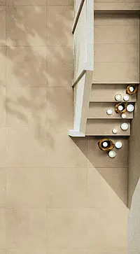 Basistegels, Effect betonlook, Kleur beige, Ongeglazuurd porseleinen steengoed, 60x120 cm, Oppervlak antislip