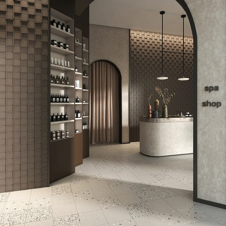 Background tile, Color brown, Style handmade,designer, Ceramics, 10x10 cm, Finish matte