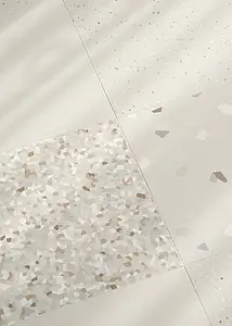 Hintergrundfliesen, Optik terrazzo, Farbe weiße, Glasiertes Feinsteinzeug, 30x30 cm, Oberfläche rutschfeste