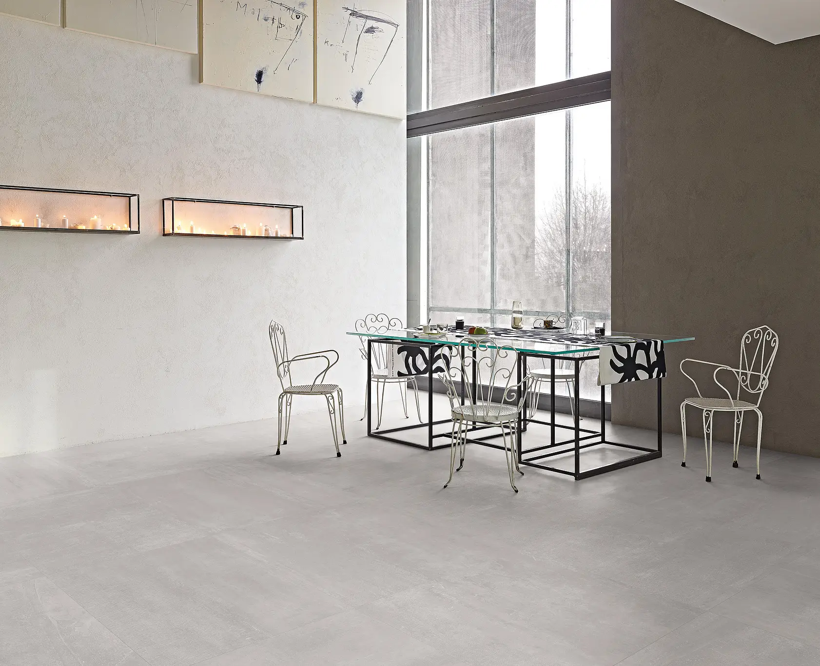 Background tile, Color grey, Glazed porcelain stoneware, 80x80 cm, Finish antislip