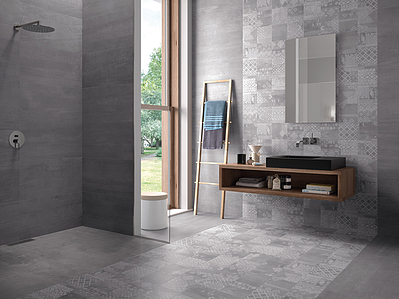 Gesso Porcelain Tiles produced by Ceramiche Provenza, Style patchwork, Fabric effect