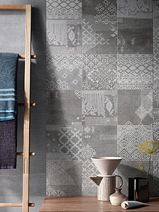 Gesso Porcelain Tiles produced by Ceramiche Provenza, Style patchwork, Fabric effect