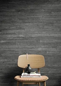 Grundflise, Effekt beton, Farve sort, Glaseret porcelænsstentøj, 60x120 cm, Overflade skridsikker