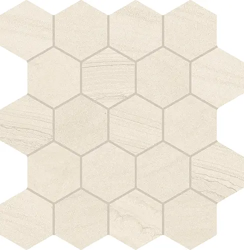 Provenza, Varana Stone, EN26_VaranaStoneCrossCutMosaicoHexagonBeigeSilktech