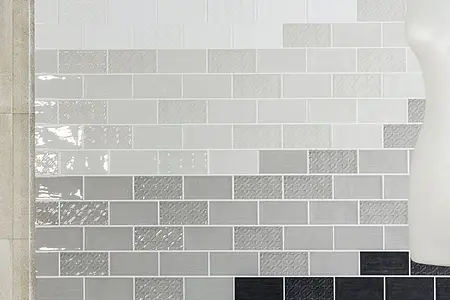 Background tile, Color grey, Ceramics, 6.5x13.2 cm, Finish glossy