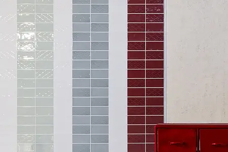 Background tile, Color white, Ceramics, 6.5x13.2 cm, Finish glossy