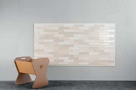 Фоновая плитка, Фактура моноколор, Цвет белый, Керамика, 6.5x26.6 см, Поверхность глянцевая