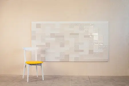 Background tile, Effect unicolor, Color white, Ceramics, 6.5x26.6 cm, Finish glossy