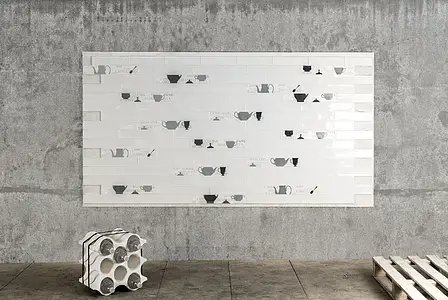 Koristelaatta, Väri valkoinen väri, Keramiikka, 26x40 cm, Pinta matta