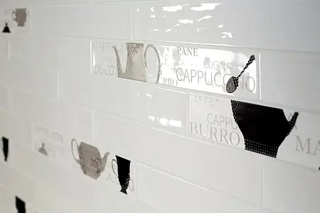 Colore bianco, Decoro, Ceramica, 26x40 cm, Superficie opaca