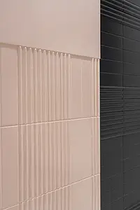 Azulejo base, Color negro, Cerámica, 7.5x30 cm, Acabado mate