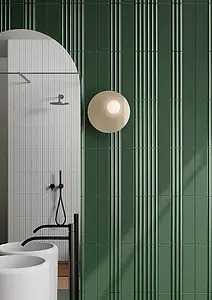 Background tile, Effect unicolor, Color green, Ceramics, 7.5x30 cm, Finish matte