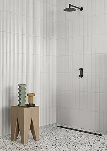 Background tile, Color white, Ceramics, 7.5x30 cm, Finish matte