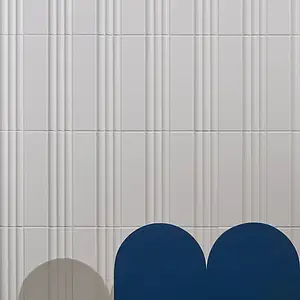 Background tile, Effect unicolor, Color white, Ceramics, 7.5x30 cm, Finish matte