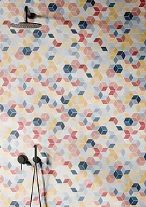 Background tile, Color multicolor, Glazed porcelain stoneware, 15x17 cm, Finish matte