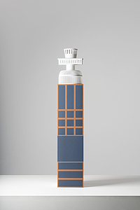 Taustalaatta, Väri sininen väri,oranssi väri, Lasitettu porcellanato-laatta, 18.6x18.6 cm, Pinta matta