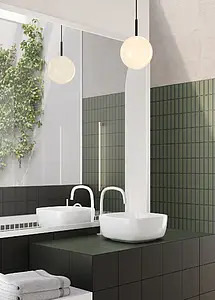 Background tile, Effect unicolor, Color green, Glazed porcelain stoneware, 18.6x18.6 cm, Finish matte
