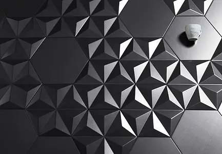 Effect unicolor, Color black, Background tile, Ceramics, 23x26.6 cm, Finish matte
