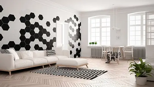 Effect unicolor, Color black, Background tile, Ceramics, 23x26.6 cm, Finish matte